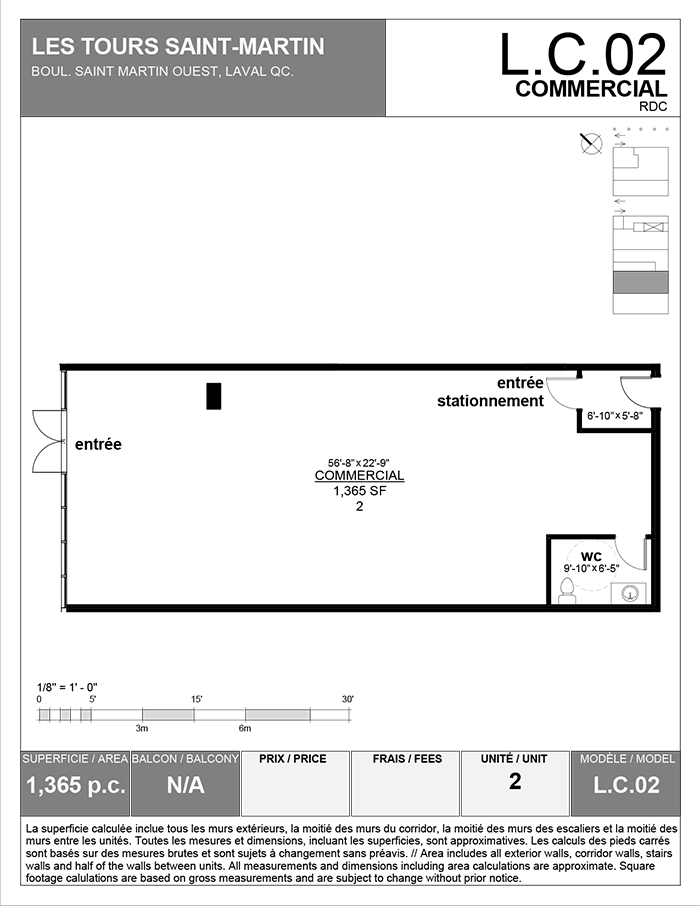 Plan of commercial space L.C.02 - rented