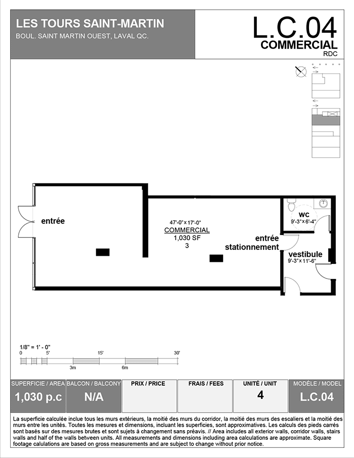Plan of commercial space L.C.04 for rent